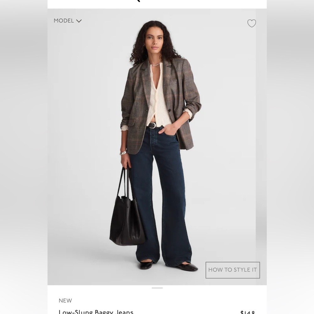 NWOT Madewell Low-Slung Baggy Jeans faded black size 24